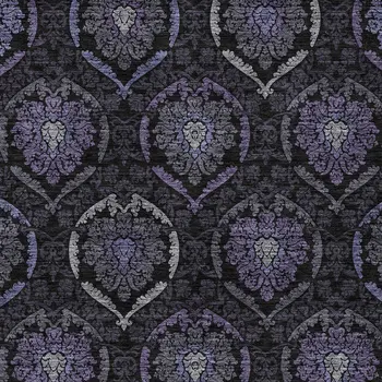 8' X 10' Purple Charcoal And Gray Medallion Washable Indoor Outdoor Area Rug
