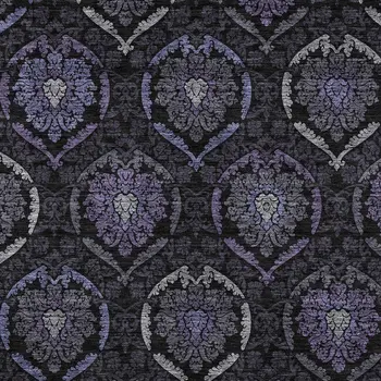 10' X 14' Purple Charcoal And Gray Medallion Washable Indoor Outdoor Area Rug