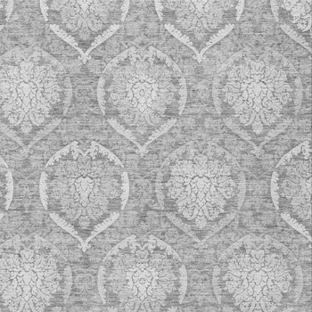 5' X 8' Gray And Silver Medallion Washable Indoor Outdoor Area Rug
