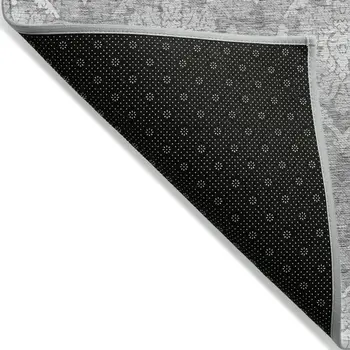 10' X 14' Gray And Silver Medallion Washable Indoor Outdoor Area Rug