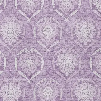 3' X 5' Plum Purple And Ivory Medallion Washable Indoor Outdoor Area Rug