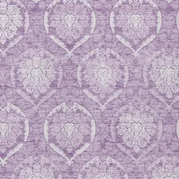 5' X 8' Plum Purple And Ivory Medallion Washable Indoor Outdoor Area Rug