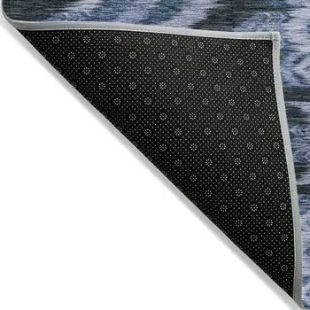 3' X 5' Denim Blue And Sky Blue Southwestern Washable Indoor Outdoor Area Rug