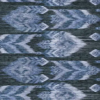 3' X 5' Denim Blue And Sky Blue Southwestern Washable Indoor Outdoor Area Rug