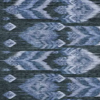 10' X 14' Denim Blue And Sky Blue Southwestern Washable Indoor Outdoor Area Rug