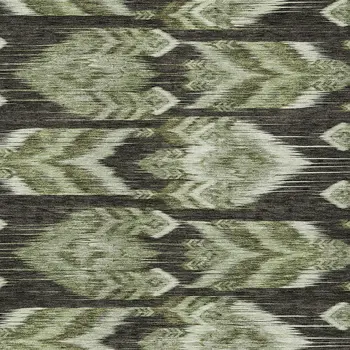 3' X 5' Olive Green And Artichoke Green Southwestern Washable Indoor Outdoor Area Rug