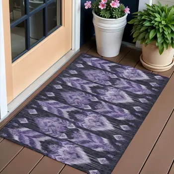 3' X 5' Purple Lavender And Plum Southwestern Washable Indoor Outdoor Area Rug