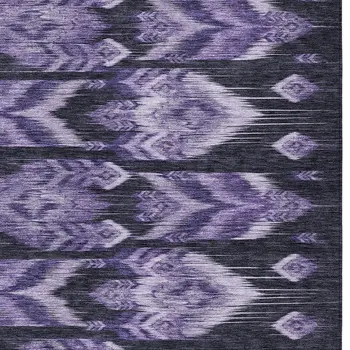 9' X 12' Purple Lavender And Plum Southwestern Washable Indoor Outdoor Area Rug