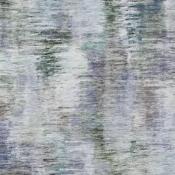 5' X 8' Green Gray And Purple Abstract Washable Indoor Outdoor Area Rug