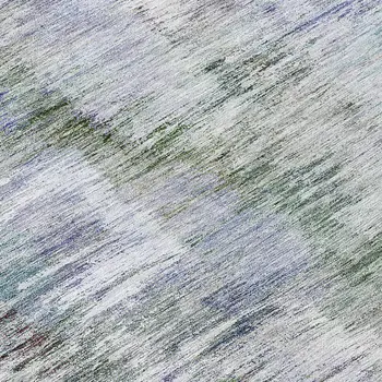 8' Green Gray And Purple Round Abstract Washable Indoor Outdoor Area Rug