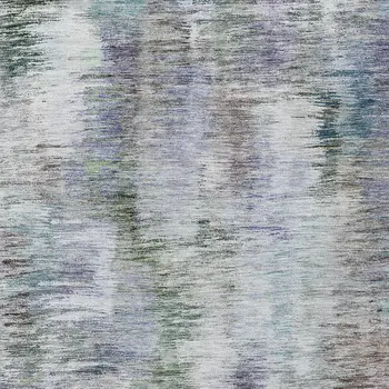 8' X 10' Green Gray And Purple Abstract Washable Indoor Outdoor Area Rug