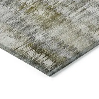 9' X 12' Brown And Taupe Abstract Washable Indoor Outdoor Area Rug