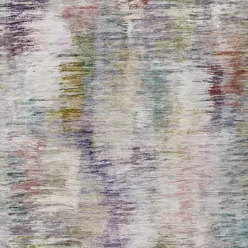 9' X 12' Plum Purple And Ivory Abstract Washable Indoor Outdoor Area Rug