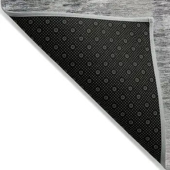 9' X 12' Taupe Gray And Silver Abstract Washable Indoor Outdoor Area Rug