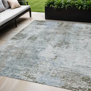 5' X 8' Brown Taupe And Gray Abstract Washable Indoor Outdoor Area Rug