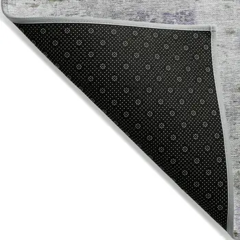 8' X 10' Olive Green And Gray Abstract Washable Indoor Outdoor Area Rug