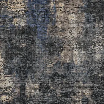 8' X 10' Charcoal Gray And Silver Abstract Washable Indoor Outdoor Area Rug