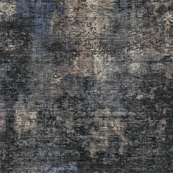 10' X 14' Charcoal Gray And Silver Abstract Washable Indoor Outdoor Area Rug