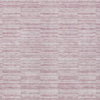 8' X 10' Blush Pink And Beige Striped Washable Indoor Outdoor Area Rug