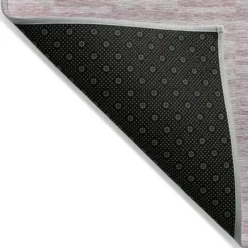 10' X 14' Blush Pink And Beige Striped Washable Indoor Outdoor Area Rug