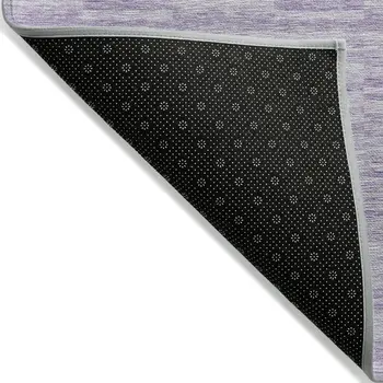 9' X 12' Plum And Purple Striped Washable Indoor Outdoor Area Rug