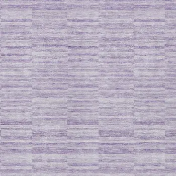 9' X 12' Plum And Purple Striped Washable Indoor Outdoor Area Rug