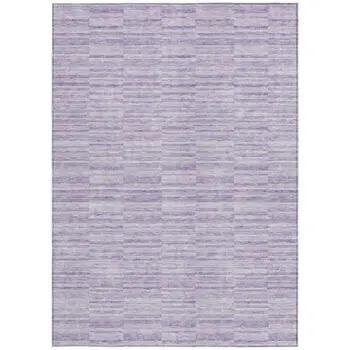 10' X 14' Plum And Purple Striped Washable Indoor Outdoor Area Rug