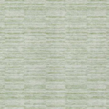 9' X 12' Sage And Green Striped Washable Indoor Outdoor Area Rug