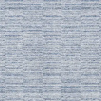 3' X 5' Sky Blue And Denim Blue Striped Washable Indoor Outdoor Area Rug