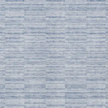 10' X 14' Sky Blue And Denim Blue Striped Washable Indoor Outdoor Area Rug