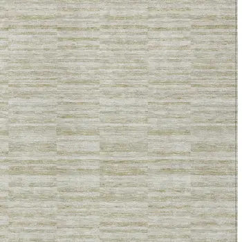 5' X 8' Taupe Beige And Tan Striped Washable Indoor Outdoor Area Rug
