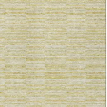 3' X 5' Wheat Gold And Tan Striped Washable Indoor Outdoor Area Rug