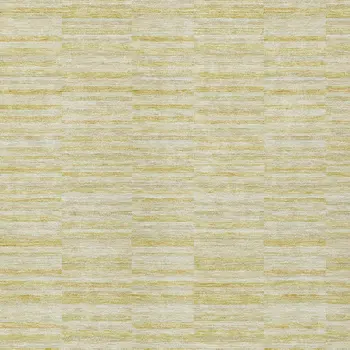 10' X 14' Wheat Gold And Tan Striped Washable Indoor Outdoor Area Rug