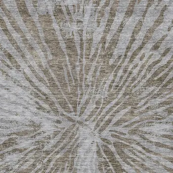 3' X 5' Brown And Gray Abstract Washable Indoor Outdoor Area Rug