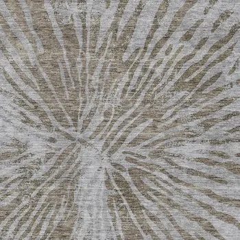 5' X 8' Brown And Gray Abstract Washable Indoor Outdoor Area Rug
