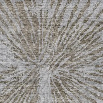 8' X 10' Brown And Gray Abstract Washable Indoor Outdoor Area Rug