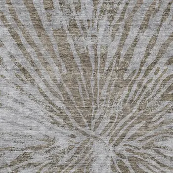 10' X 14' Brown And Gray Abstract Washable Indoor Outdoor Area Rug