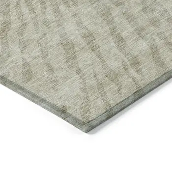 3' X 5' Taupe And Beige Abstract Washable Indoor Outdoor Area Rug