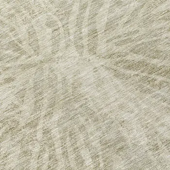 8' Taupe And Beige Round Abstract Washable Indoor Outdoor Area Rug