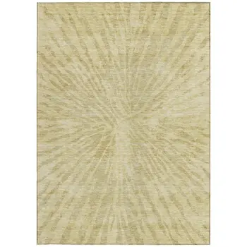 8' X 10' Wheat Beige And Tan Abstract Washable Indoor Outdoor Area Rug