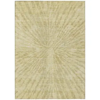 10' X 14' Wheat Beige And Tan Abstract Washable Indoor Outdoor Area Rug