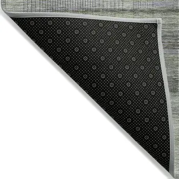 10' X 14' Artichoke Green Purple And Fern Green Striped Washable Indoor Outdoor Area Rug