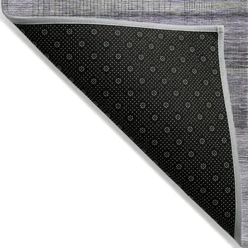 3' X 5' Purple Lavender And Gray Striped Washable Indoor Outdoor Area Rug