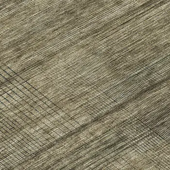 8' Brown Beige And Taupe Round Striped Washable Indoor Outdoor Area Rug