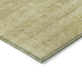 3' X 5' Gold Wheat And Beige Striped Washable Indoor Outdoor Area Rug