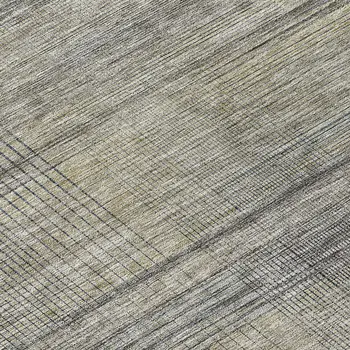 8' Khaki Beige And Gray Round Striped Washable Indoor Outdoor Area Rug
