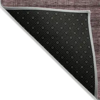 3' X 5' Merlot And Gray Striped Washable Indoor Outdoor Area Rug