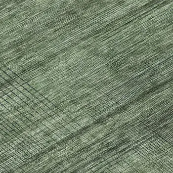 8' Olive Green And Gray Round Striped Washable Indoor Outdoor Area Rug