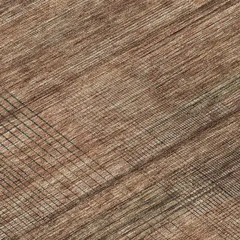 8' Orange Copper And Brown Round Striped Washable Indoor Outdoor Area Rug
