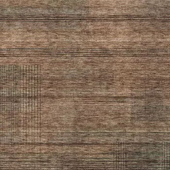 8' X 10' Orange Copper And Brown Striped Washable Indoor Outdoor Area Rug